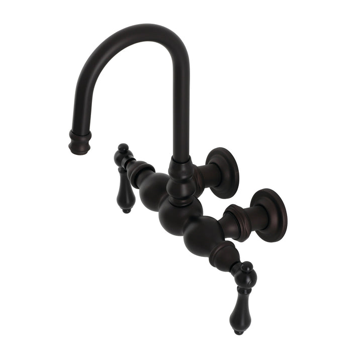 Kingston Heirloom CA1T5 - Vintage Two-Handle 2-Hole Tub Wall Mount Clawfoot Tub Faucet, Oil Rubbed Bronze