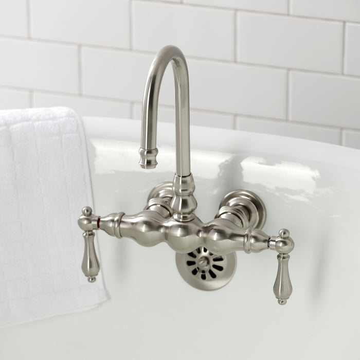 Vintage CA1T8 Two-Handle 2-Hole Tub Wall Mount Clawfoot Tub Faucet, Brushed Nickel