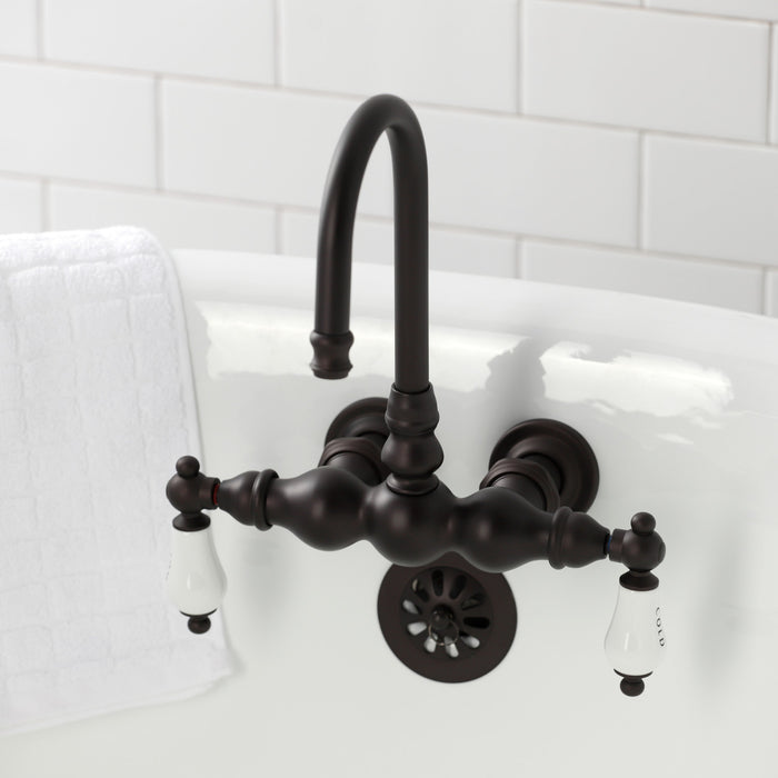 Vintage CA3T5 Two-Handle 2-Hole Tub Wall Mount Clawfoot Tub Faucet, Oil Rubbed Bronze