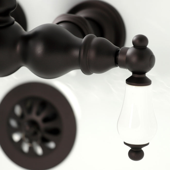 Kingston Heirloom CA5T5 - Vintage Two-Handle 2-Hole Tub Wall Mount Clawfoot Tub Faucet, Oil Rubbed Bronze