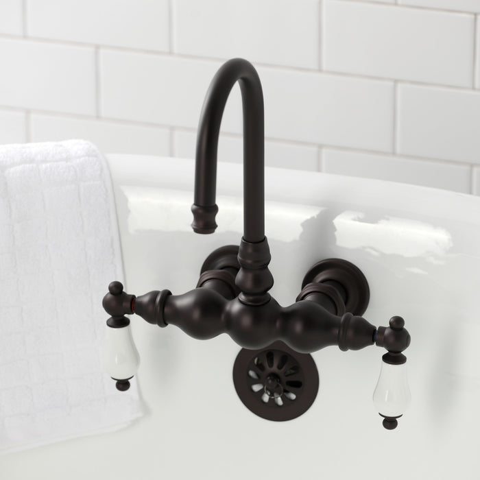 Vintage CA5T5 Two-Handle 2-Hole Tub Wall Mount Clawfoot Tub Faucet, Oil Rubbed Bronze