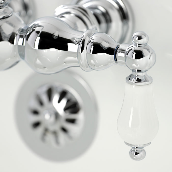 Kingston Heirloom CA6T1 - Vintage Two-Handle 2-Hole Tub Wall Mount Clawfoot Tub Faucet, Polished Chrome