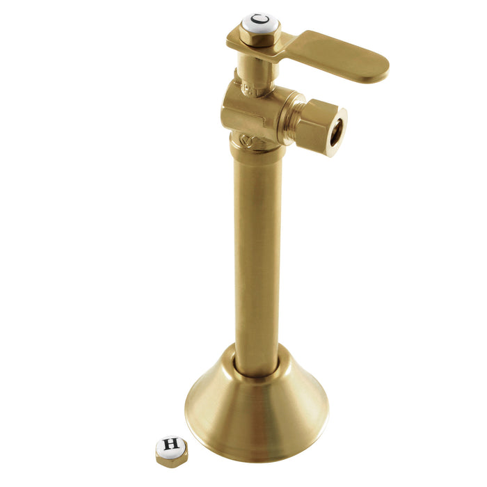 Kingston Sona CA8320BB - Whitaker 1/2-Inch Sweat x 3/8-Inch O.D. Comp Angle Shut-Off Valve with 5-Inch Extension, Brushed Brass