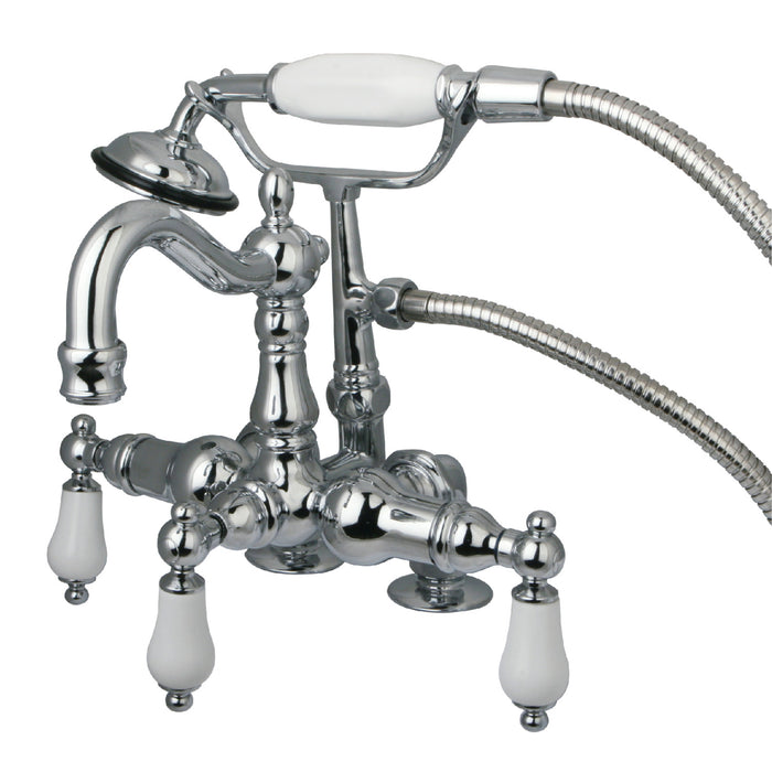 Vintage CC1016T1 Three-Handle 2-Hole Deck Mount Clawfoot Tub Faucet with Hand Shower, Polished Chrome