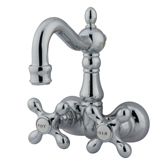 Kingston Heirloom CC1078T1 - Vintage Two-Handle 2-Hole Tub Wall Mount Clawfoot Tub Faucet, Polished Chrome