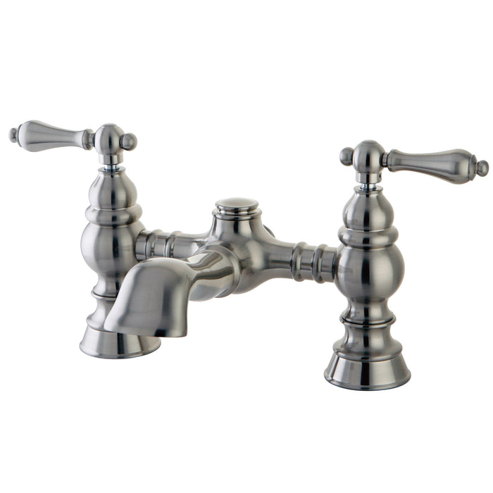 Heritage CC1131T8 Two-Handle 2-Hole Deck Mount Clawfoot Tub Faucet, Brushed Nickel