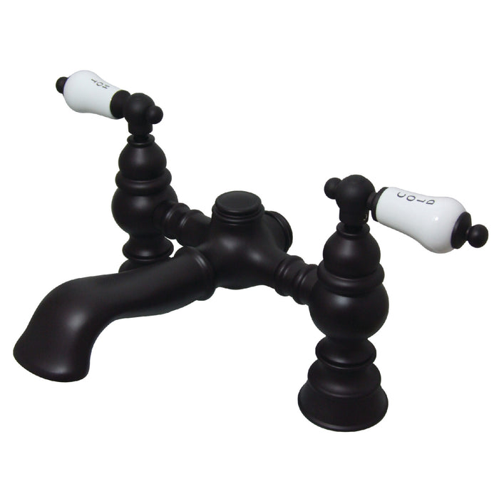 Kingston Heirloom CC1132T5 - Vintage Two-Handle 2-Hole Deck-Mount Clawfoot Tub Faucet, Oil Rubbed Bronze