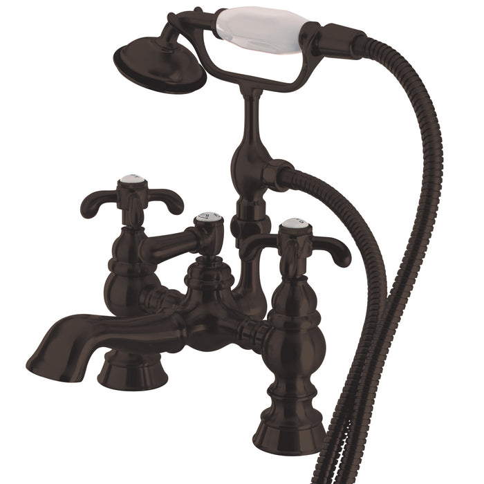 Vintage CC1158T5 Two-Handle 2-Hole Deck Mount Clawfoot Tub Faucet with Hand Shower, Oil Rubbed Bronze