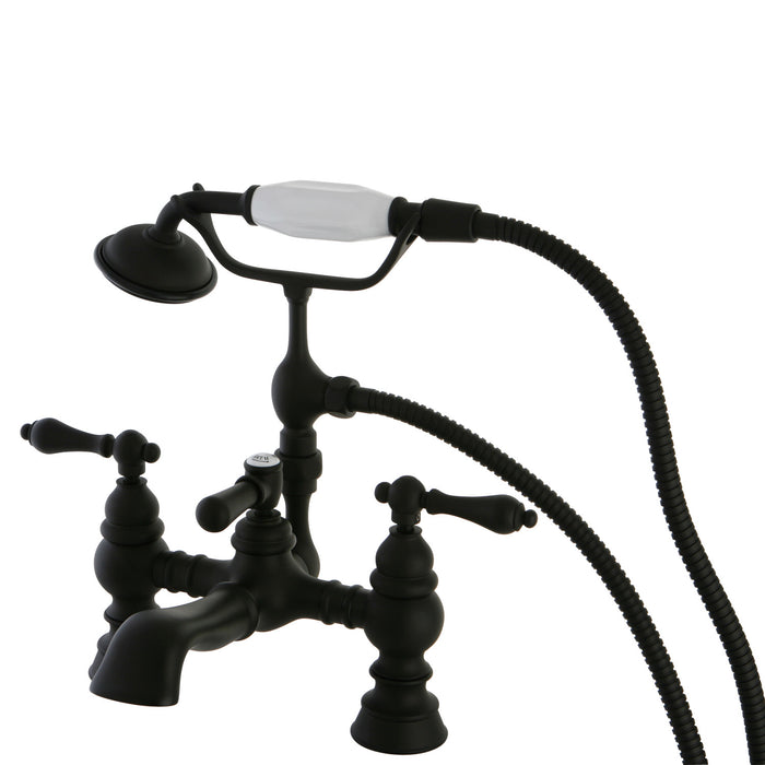 Heritage CC1161T5 Three-Handle 2-Hole Deck Mount Clawfoot Tub Faucet with Hand Shower, Oil Rubbed Bronze