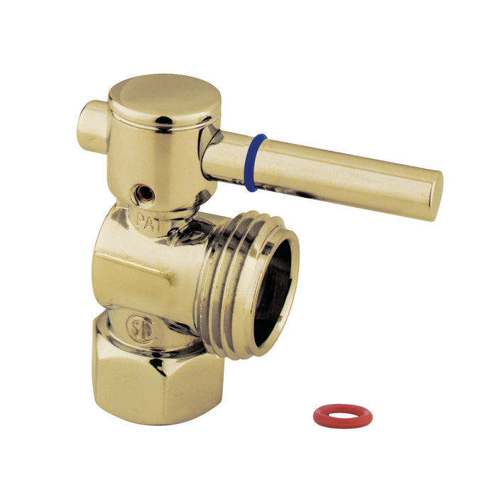 Kingston Sona CC13002DL - Fauceture 1/2-Inch FIP x 3/4-Inch Hose Thread Quarter-Turn Angle Shut-Off Valve, for Washing Machine, Polished Brass