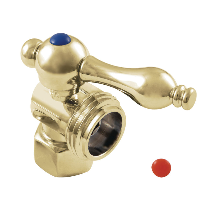 Kingston Heirloom CC13002 - Vintage 1/2-Inch FIP x 3/4-Inch Hose Thread Quarter-Turn Angle Shut-Off Valve, for Washing Machine, Polished Brass