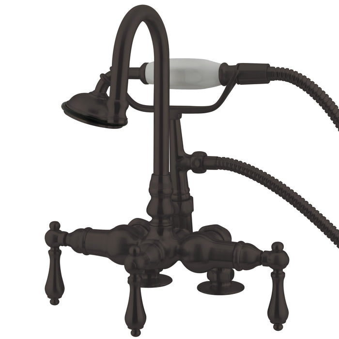 Vintage CC13T5 Three-Handle 2-Hole Deck Mount Clawfoot Tub Faucet with Hand Shower, Oil Rubbed Bronze