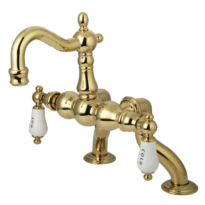 Vintage CC2003T2 Two-Handle 2-Hole Deck Mount Clawfoot Tub Faucet, Polished Brass