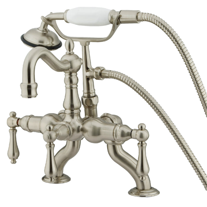 Vintage CC2007T8 Three-Handle 2-Hole Deck Mount Clawfoot Tub Faucet with Hand Shower, Brushed Nickel