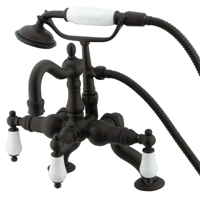Vintage CC2011T5 Three-Handle 2-Hole Deck Mount Clawfoot Tub Faucet with Hand Shower, Oil Rubbed Bronze
