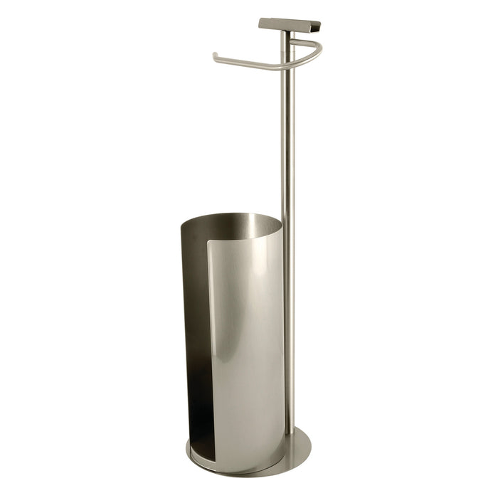 Continental CC2038 Freestanding Toilet Paper Holder with Roll Storage and Phone Stand, Brushed Nickel