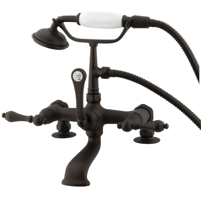 Vintage CC203T5 Three-Handle 2-Hole Deck Mount Clawfoot Tub Faucet with Hand Shower, Oil Rubbed Bronze