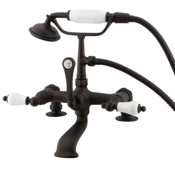 Vintage CC205T5 Three-Handle 2-Hole Deck Mount Clawfoot Tub Faucet with Hand Shower, Oil Rubbed Bronze