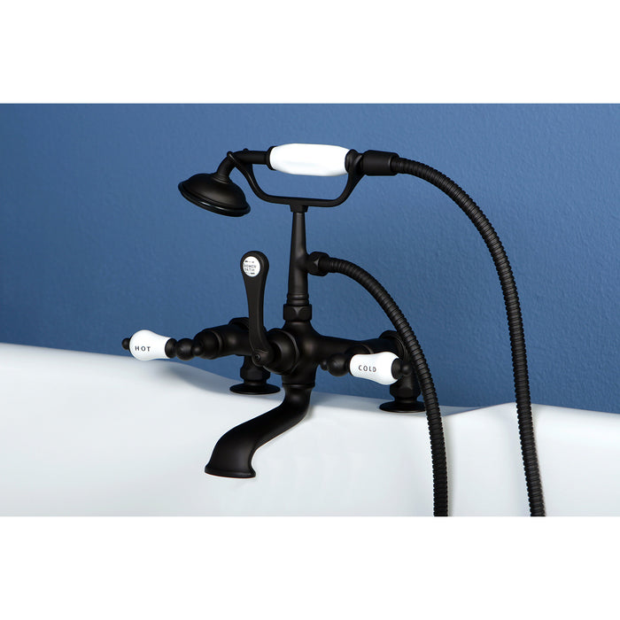 Vintage CC207T5 Three-Handle 2-Hole Deck Mount Clawfoot Tub Faucet with Hand Shower, Oil Rubbed Bronze