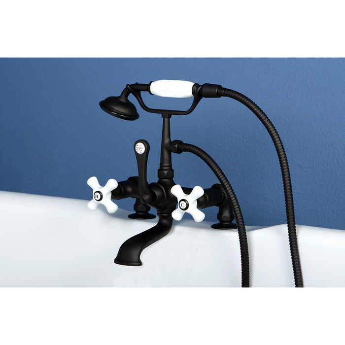 Vintage CC211T5 Three-Handle 2-Hole Deck Mount Clawfoot Tub Faucet with Hand Shower, Oil Rubbed Bronze