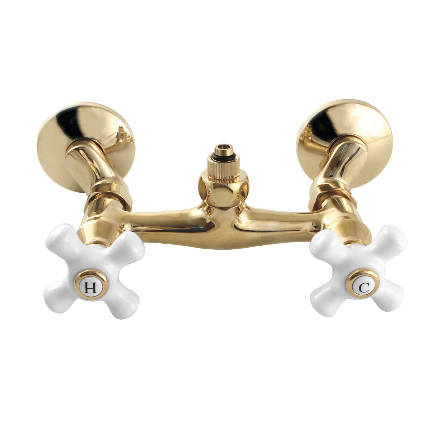 Kingston Brass Vintage CC2132PX Wall-Mount Tub Filler Faucet with Riser  Adapter, Poli