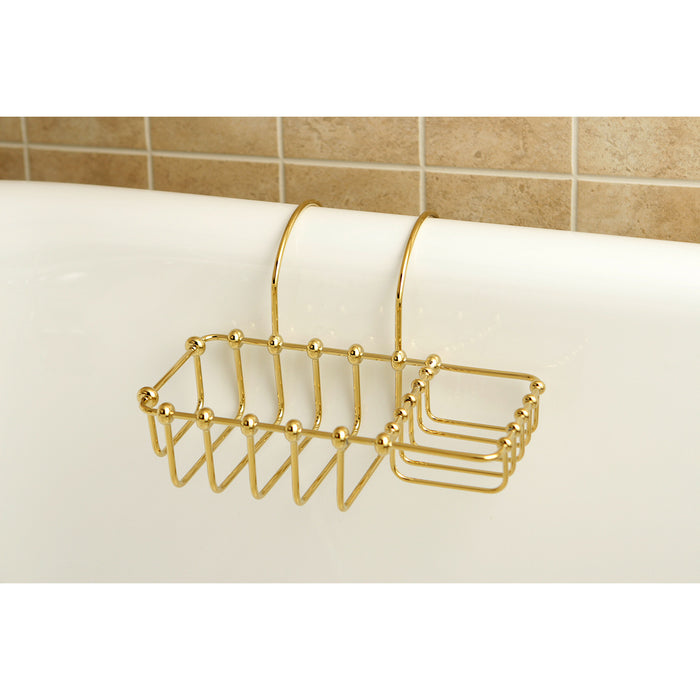 Vintage CC2162 8-3/8 Inch Clawfoot Tub Hanging Soap and Sponge Holder, Polished Brass