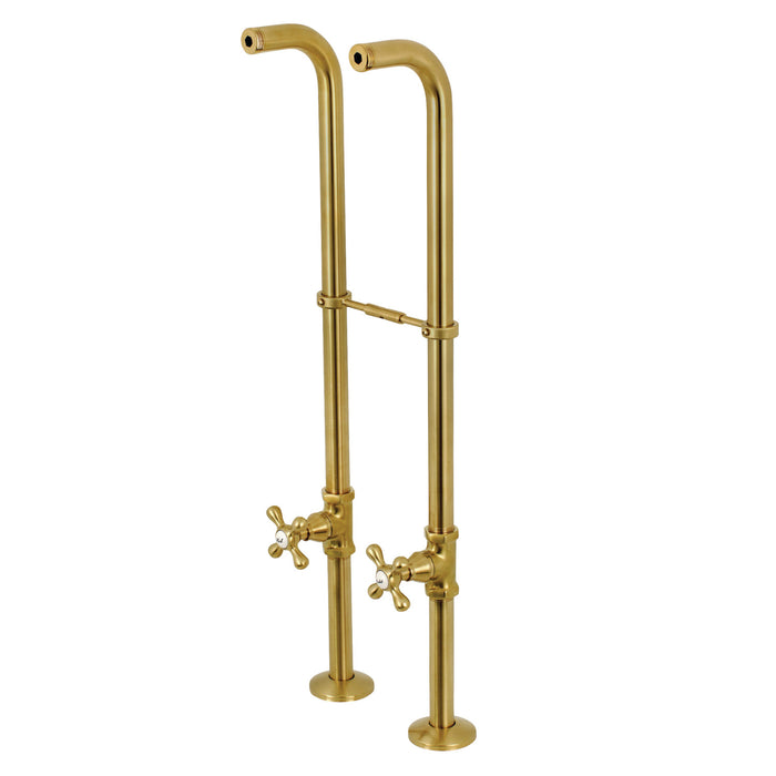 Kingston CC266S7AX Freestanding Supply Line with Stop Valve and Handle, Brushed Brass