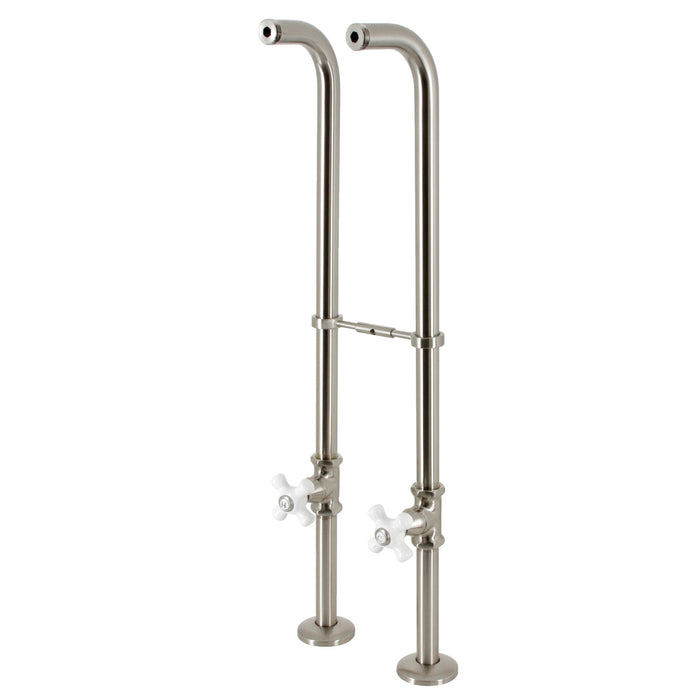 Kingston CC266S8PX Freestanding Supply Line with Stop Valve, Brushed Nickel
