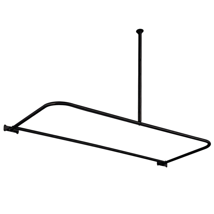 Kingston Heirloom CC3130 - Vintage 61-Inch D-Shaped Shower Curtain Rod, Matte Black