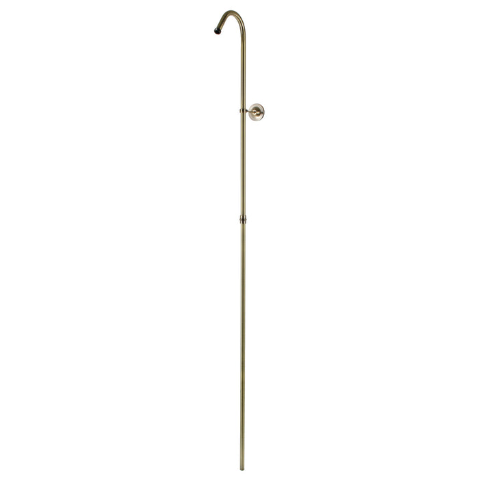 Vintage CC3163 62-Inch Shower Riser with Wall Support, Antique Brass