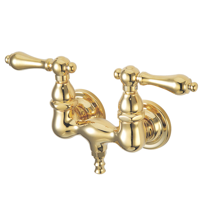 Kingston Heirloom CC31T2 - Vintage Two-Handle 2-Hole Tub Wall Mount Tub Faucet, Polished Brass
