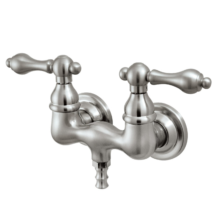 Kingston Heirloom CC31T8 - Vintage Two-Handle 2-Hole Tub Wall Mount Tub Faucet, Brushed Nickel