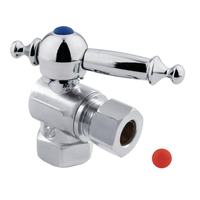 Kingston Tulare CC33101TL - Vintage 3/8-Inch FIP x 3/8-Inch O.D. Comp Quarter-Turn Angle Shut-Off Valve, Polished Chrome