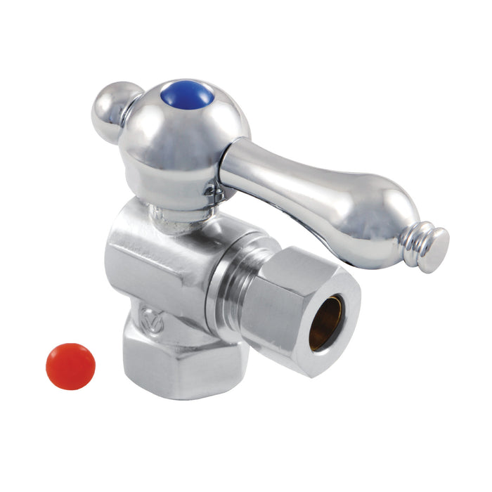 Kingston Heirloom CC33101 - Vintage 3/8-Inch FIP x 3/8-Inch O.D. Comp Quarter-Turn Angle Shut-Off Valve, Polished Chrome