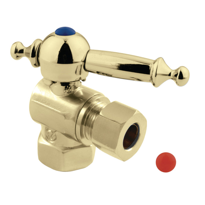 Kingston Tulare CC33102TL - Vintage 3/8-Inch FIP x 3/8-Inch O.D. Comp Quarter-Turn Angle Shut-Off Valve, Polished Brass