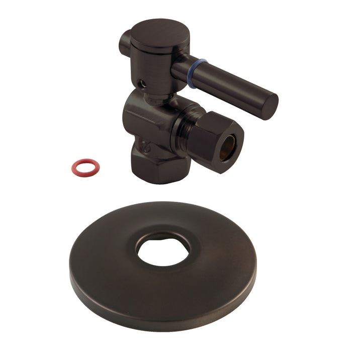 Concord CC33105DLK 3/8-Inch FIP x 3/8-Inch OD Comp Quarter-Turn Angle Stop Valve with Flange, Oil Rubbed Bronze
