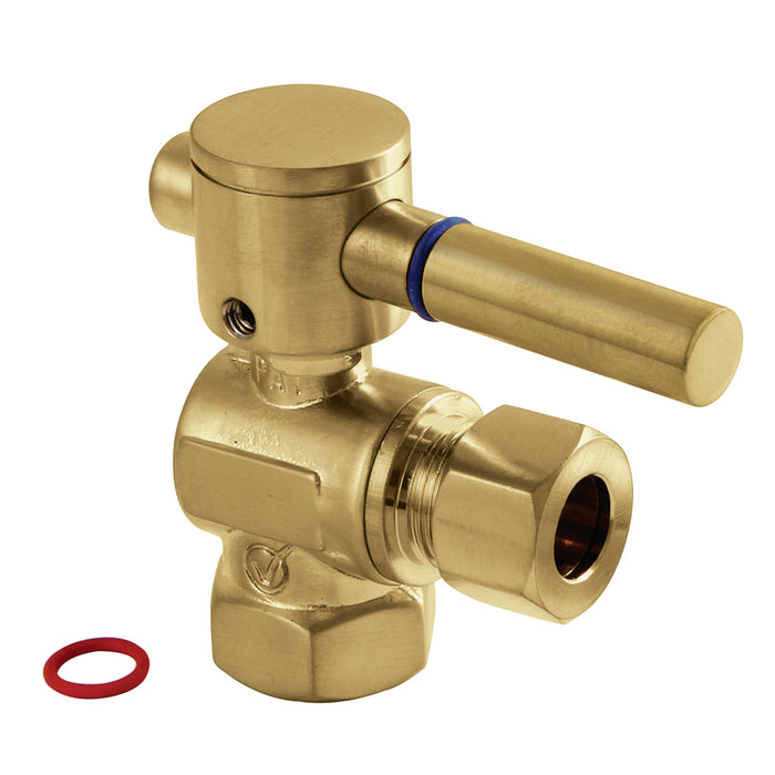Concord CC33107DL 3/8-Inch FIP x 3/8-Inch OD Comp Quarter-Turn Angle Stop Valve, Brushed Brass
