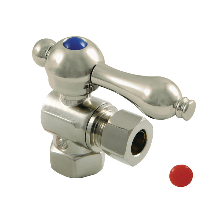 Kingston Heirloom CC33108 - Vintage 3/8-Inch FIP x 3/8-Inch O.D. Comp Quarter-Turn Angle Shut-Off Valve, Brushed Nickel