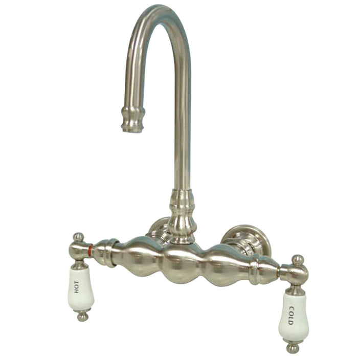 Vintage CC3T8 Two-Handle 2-Hole Tub Wall Mount Clawfoot Tub Faucet, Brushed Nickel