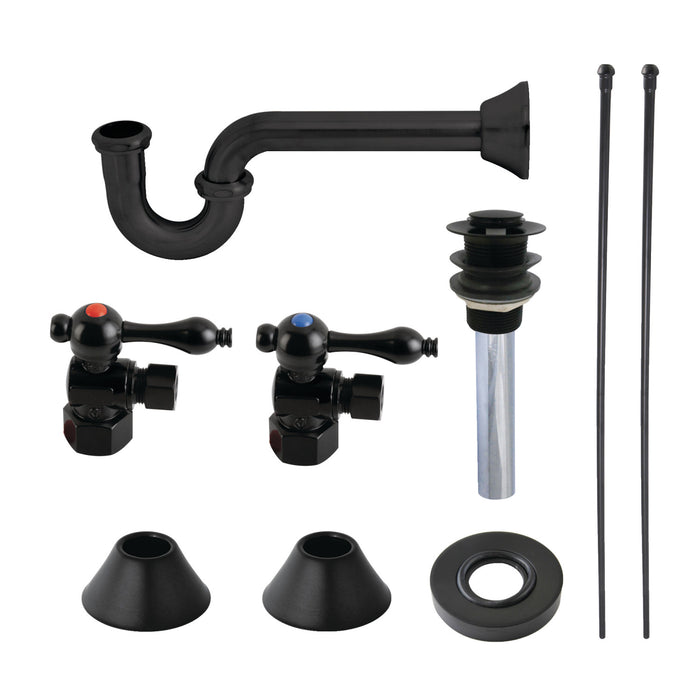 Trimscape CC43100VKB30 Traditional Plumbing Sink Trim Kit with P-Trap and Drain, Matte Black