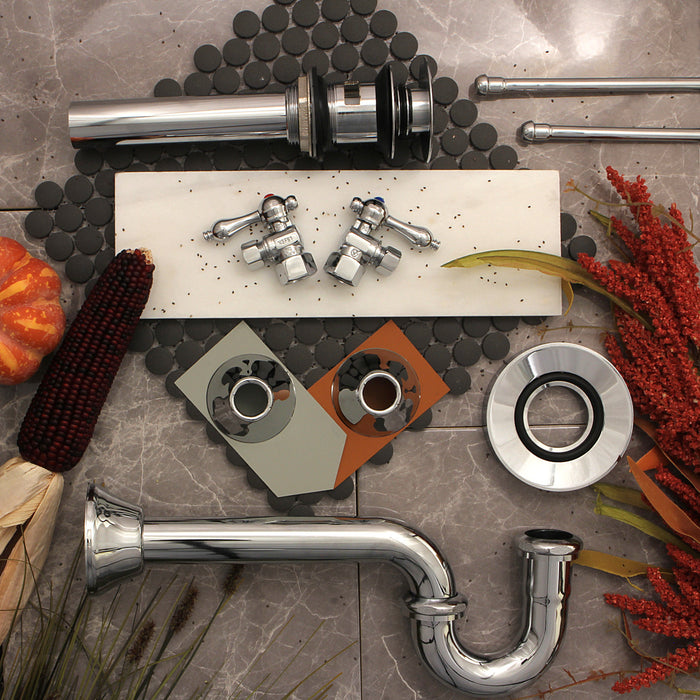 Kingston Heirloom CC43101 - Vintage 1/2-Inch FIP x 3/8-Inch O.D. Comp Quarter-Turn Angle Shut-Off Valve, Polished Chrome