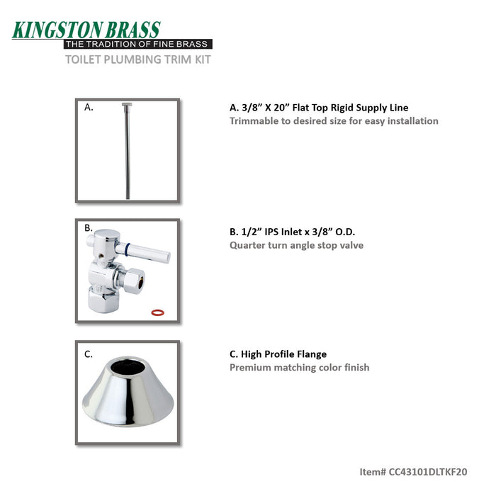 Kingston Sona CC43101DLTKF20 - Trimscape Contemporary Plumbing Toilet Trim Kit, Polished Chrome