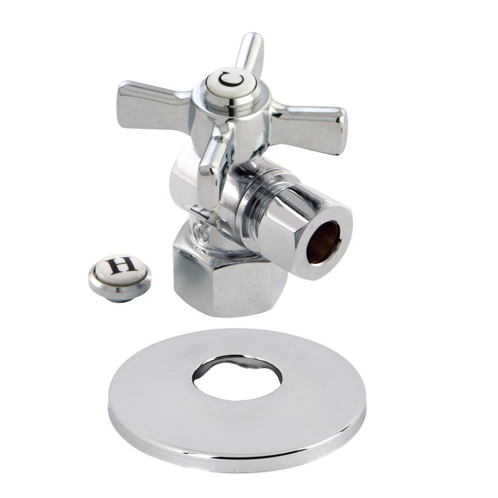 Millennium CC43101ZXK 1/2-Inch FIP x 3/8-Inch OD Comp Quarter-Turn Angle Stop Valve with Flange, Polished Chrome