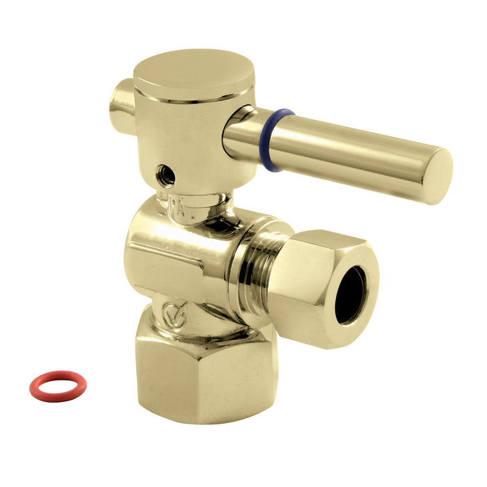 Concord CC43102DL 1/2-Inch FIP x 3/8-Inch OD Comp Quarter-Turn Angle Stop Valve, Polished Brass