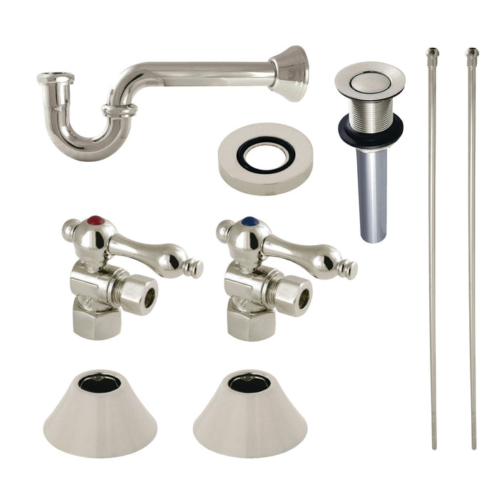 Trimscape CC43106VKB30 Traditional Plumbing Sink Trim Kit with P-Trap and Drain, Polished Nickel