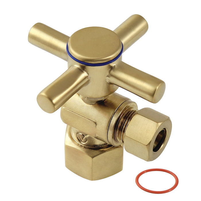Concord CC43107DX 1/2-Inch FIP x 3/8-Inch OD Comp Quarter-Turn Angle Stop Valve, Brushed Brass