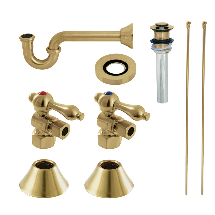 Trimscape CC43107VKB30 Traditional Plumbing Sink Trim Kit with P-Trap and Drain, Brushed Brass