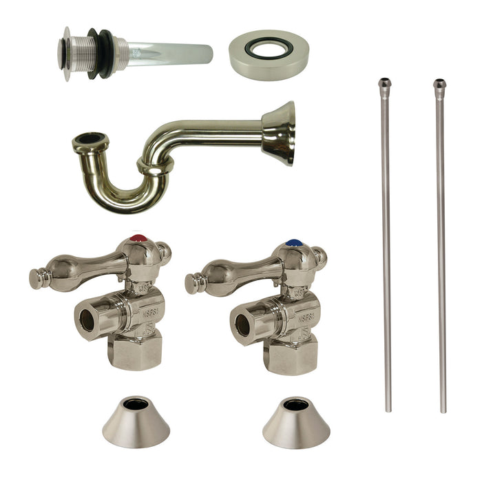 Trimscape CC43108VKB30 Traditional Plumbing Sink Trim Kit with P-Trap and Drain, Brushed Nickel