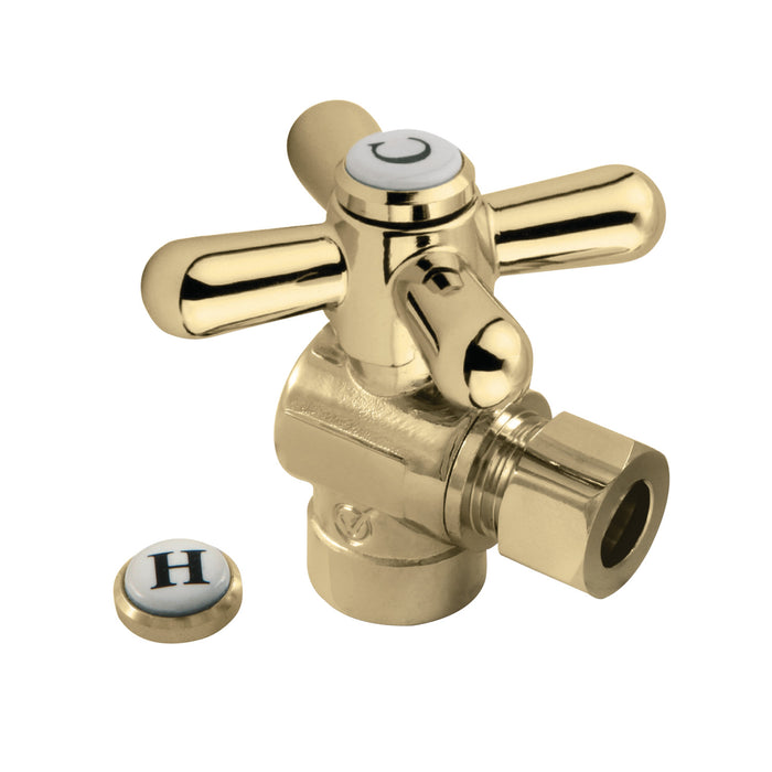 Kingston Heirloom CC43202X - Vintage 1/2-Inch Sweat x 3/8-Inch O.D. Comp Angle Shut-Off Valve, Polished Brass
