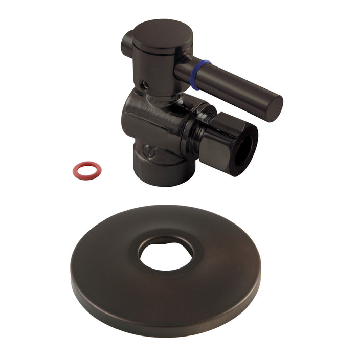 Kingston Sona CC43205DLK - Concord 1/2-Inch Sweat x 3/8-Inch O.D. Comp Quarter-Turn Angle Shut-Off Valve with Flange, Oil Rubbed Bronze